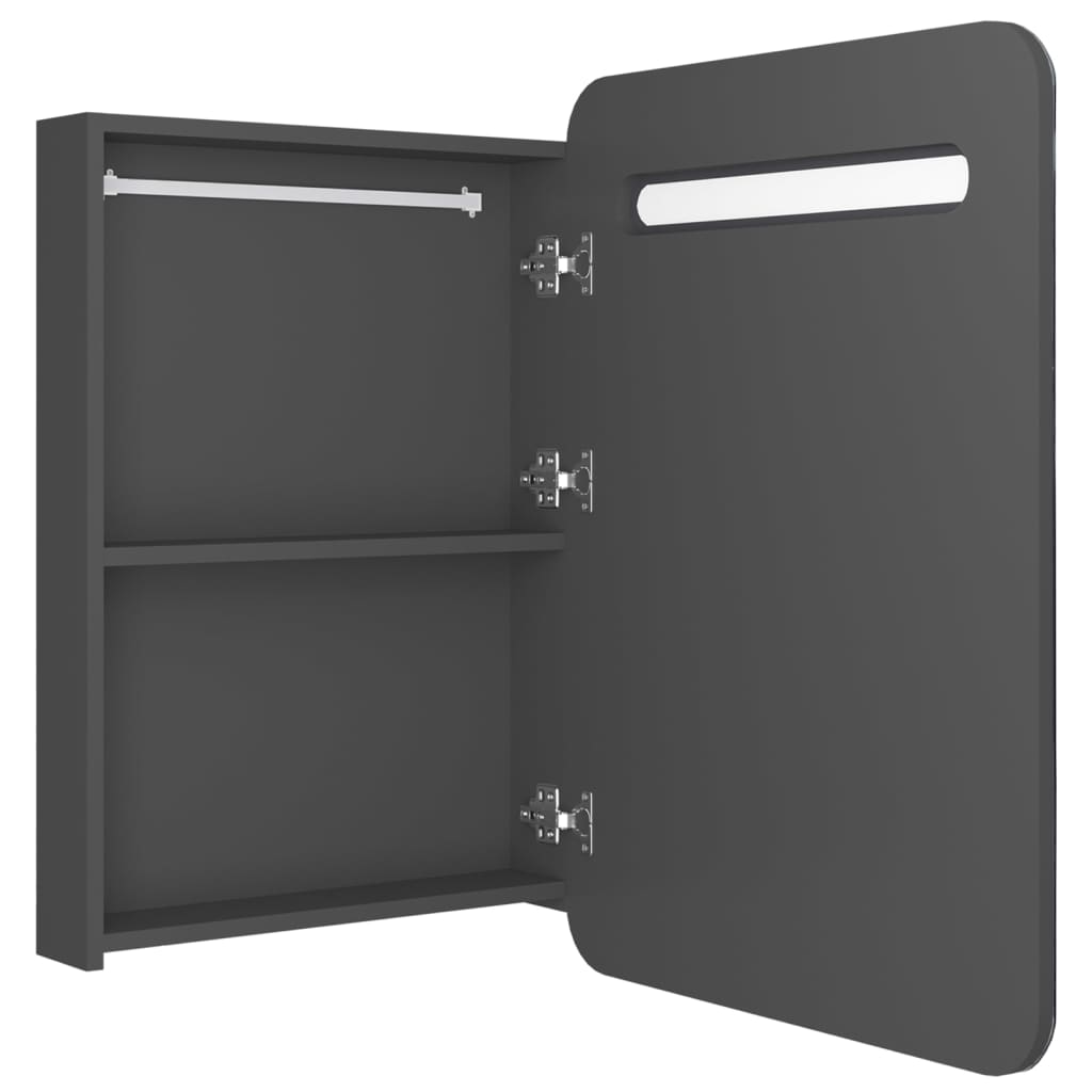 vidaXL LED Bathroom Mirror Cabinet Grey 60x11x80 cm