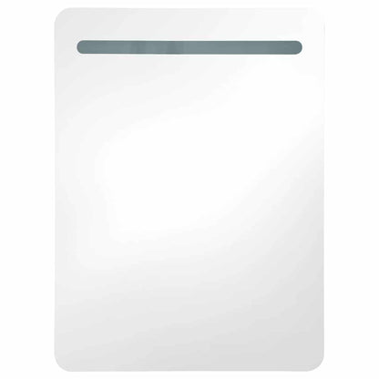 vidaXL LED Bathroom Mirror Cabinet Shining Grey 60x11x80 cm