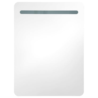 vidaXL LED Bathroom Mirror Cabinet Oak 60x11x80 cm