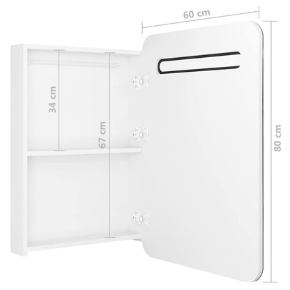 326509 vidaXL LED Bathroom Mirror Cabinet Shining White 60x11x80 cm