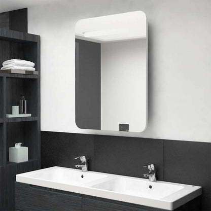 326509 vidaXL LED Bathroom Mirror Cabinet Shining White 60x11x80 cm