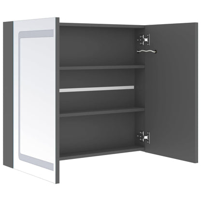 vidaXL LED Bathroom Mirror Cabinet Grey 80x12x68 cm
