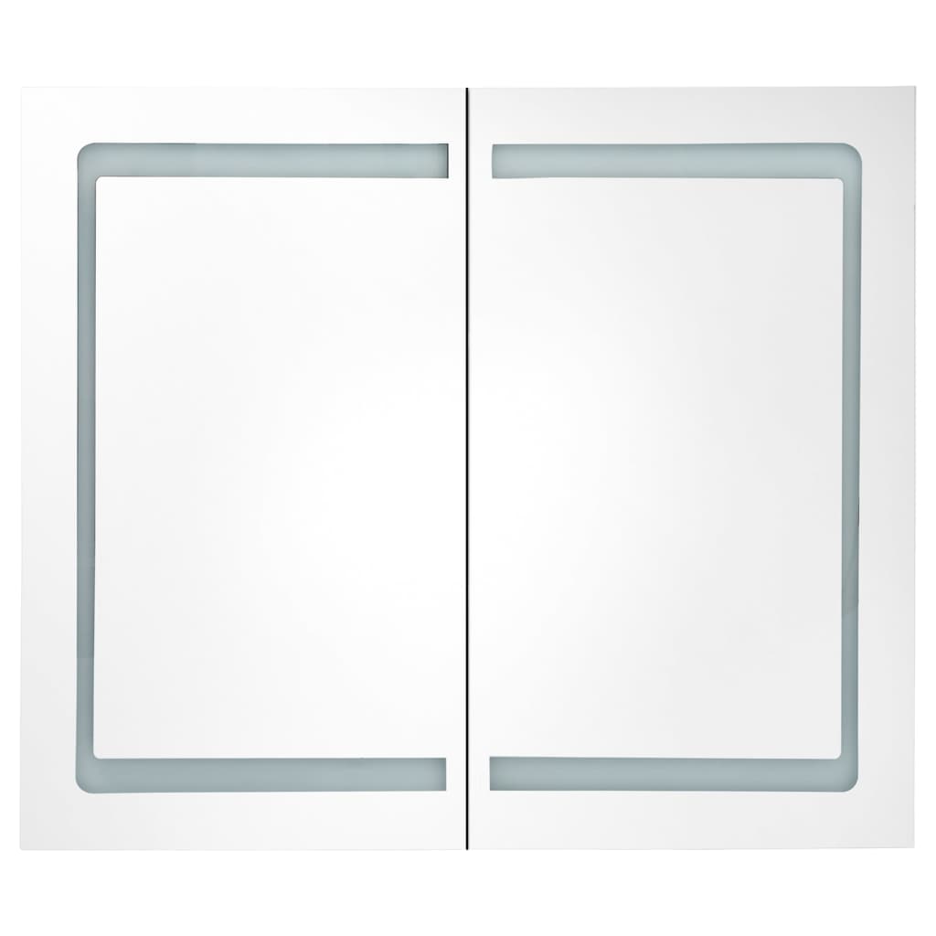 vidaXL Bathroom Cabinet | Shining Grey | MDF in Melamine Finish, Glass