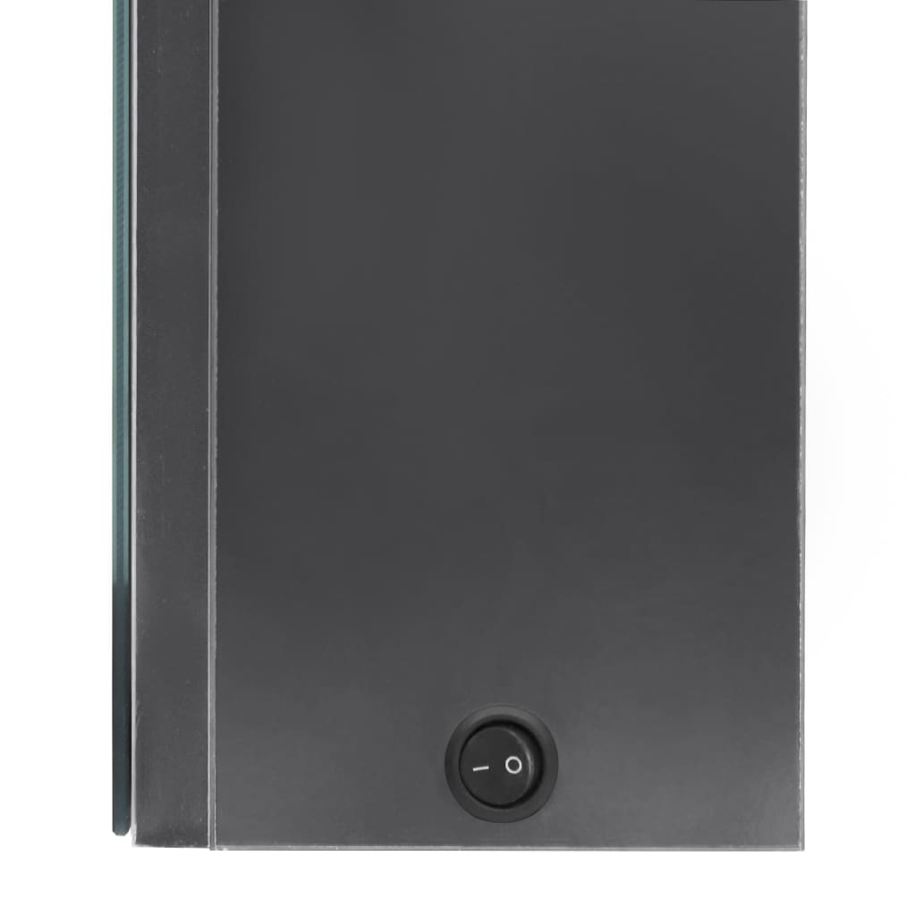 vidaXL Bathroom Cabinet | Shining Grey | MDF in Melamine Finish, Glass