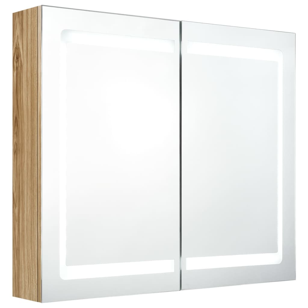 vidaXL Bathroom Cabinet | Oak | MDF with melamine finish, glass | Medium