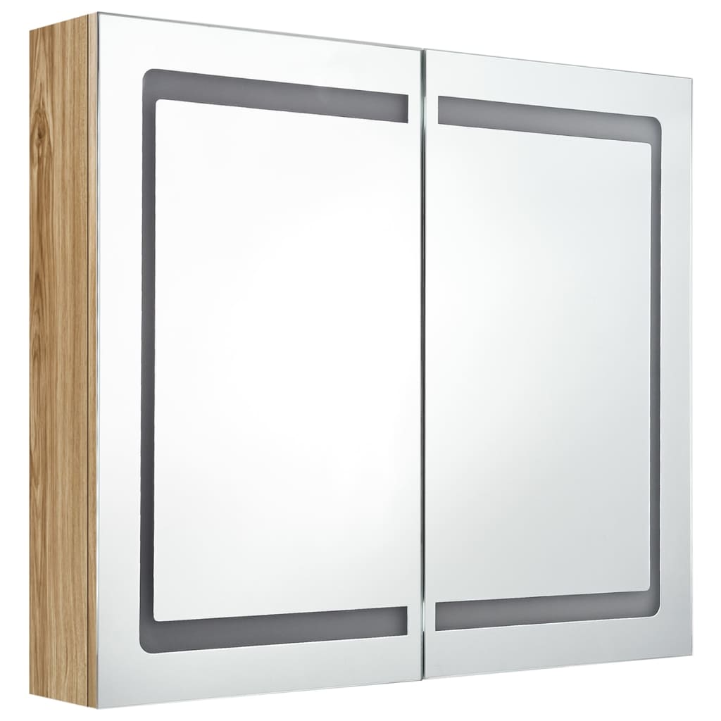 vidaXL Bathroom Cabinet | Oak | MDF with melamine finish, glass | Medium