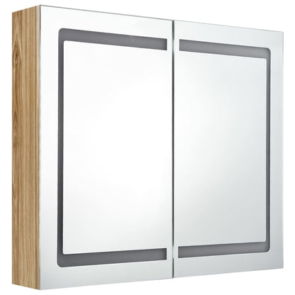 vidaXL Bathroom Cabinet | Oak | MDF with melamine finish, glass | Medium