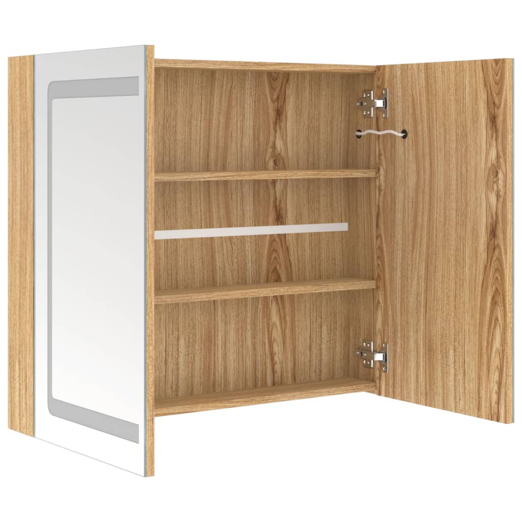 vidaXL Bathroom Cabinet | Oak | MDF with melamine finish, glass | Medium