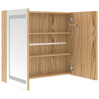 vidaXL Bathroom Cabinet | Oak | MDF with melamine finish, glass | Medium
