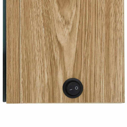 326515 vidaXL LED Bathroom Mirror Cabinet Oak 80x12x68 cm