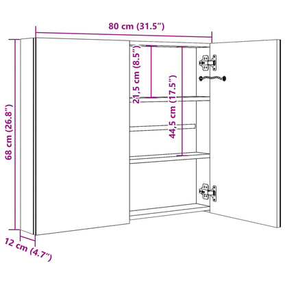 vidaXL Bathroom Cabinet | Oak | MDF with melamine finish, glass | Medium