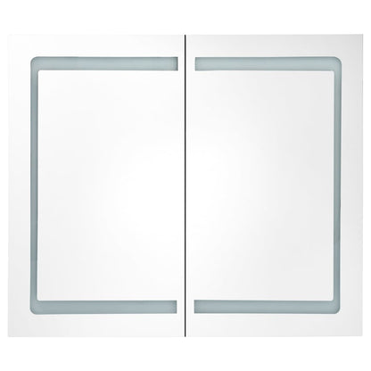 vidaXL Bathroom Cabinet | White and oak | MDF board with melamine finish, glass