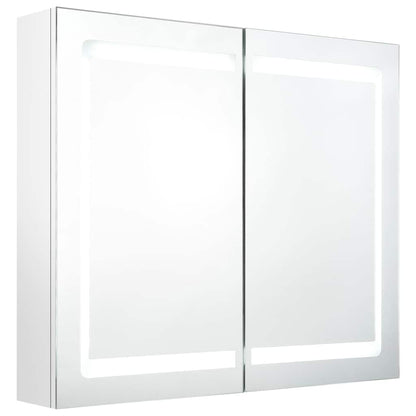326517 vidaXL LED Bathroom Mirror Cabinet Shining White 80x12x68 cm