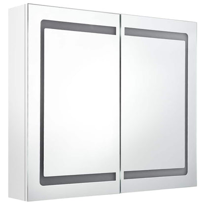 326517 vidaXL LED Bathroom Mirror Cabinet Shining White 80x12x68 cm