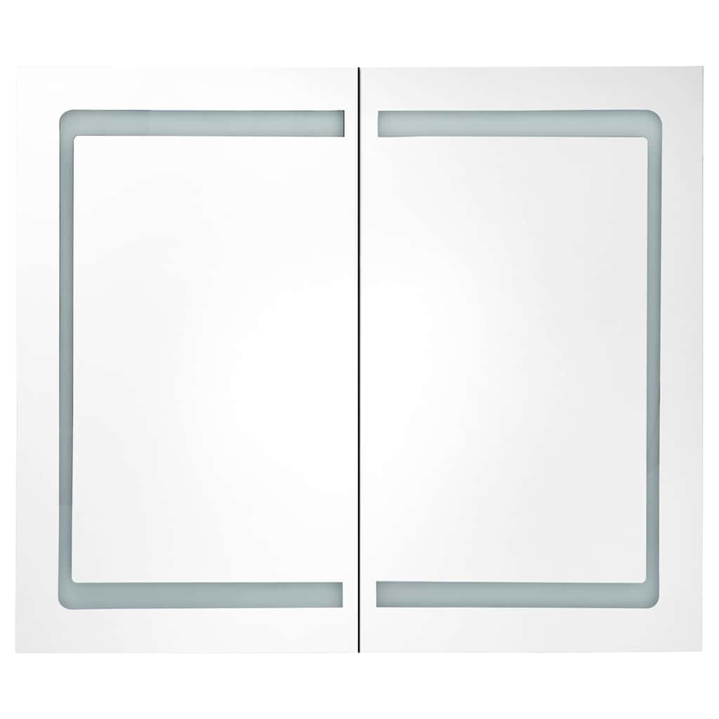 326517 vidaXL LED Bathroom Mirror Cabinet Shining White 80x12x68 cm