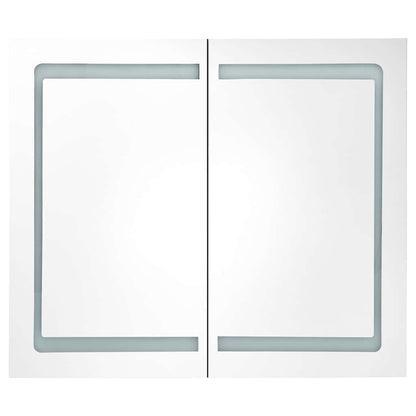 326517 vidaXL LED Bathroom Mirror Cabinet Shining White 80x12x68 cm
