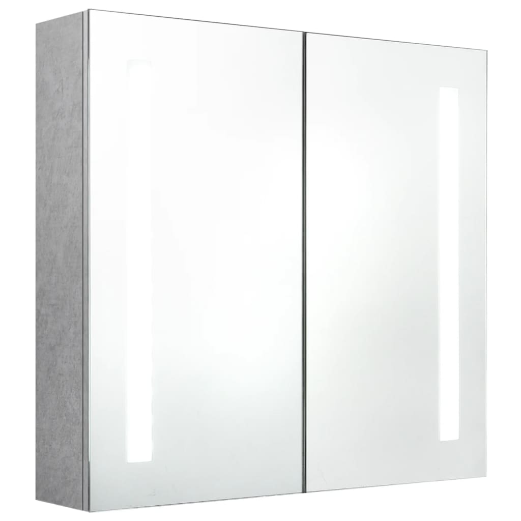 vidaXL Bathroom Cabinet | Concrete Grey | MDF in melamine finish, glass | Medium
