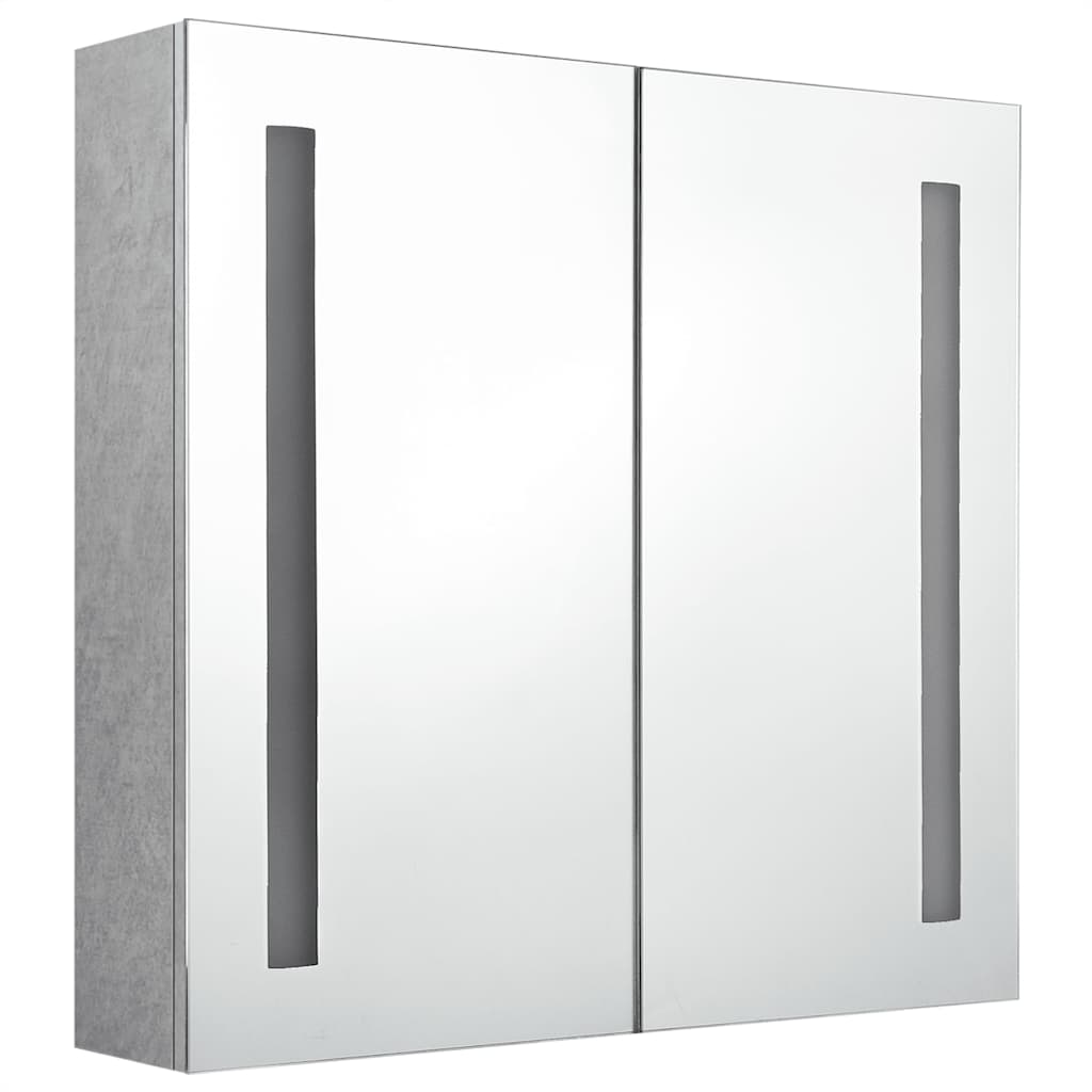 vidaXL Bathroom Cabinet | Concrete Grey | MDF in melamine finish, glass | Medium