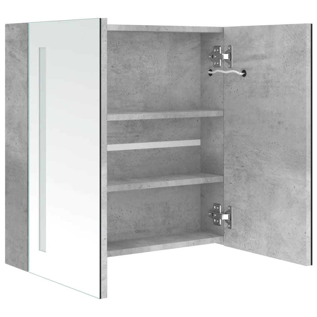 vidaXL Bathroom Cabinet | Concrete Grey | MDF in melamine finish, glass | Medium