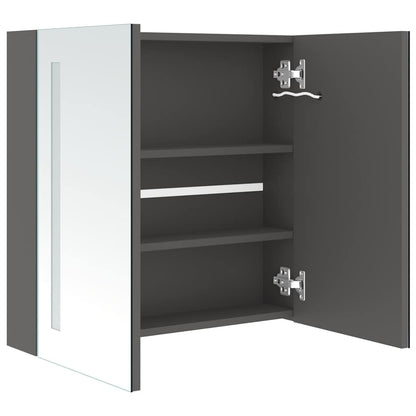 vidaXL Bathroom Cabinet | Grey | MDF board with melamine finish, glass | Medium