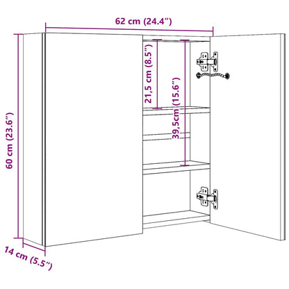 vidaXL Bathroom Cabinet | Grey | MDF board with melamine finish, glass | Medium