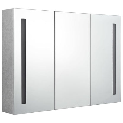 vidaXL Bathroom Cabinet | Concrete grey | MDF with melamine finish, glass mirror