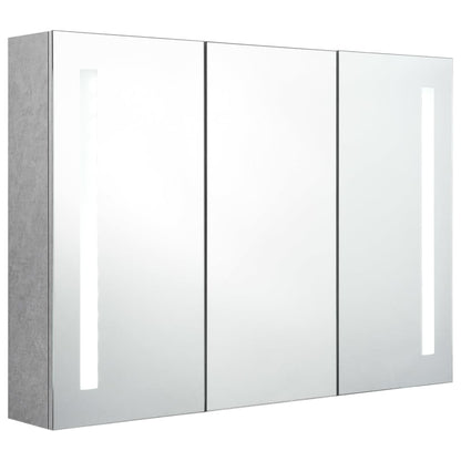 vidaXL Bathroom Cabinet | Concrete grey | MDF with melamine finish, glass mirror