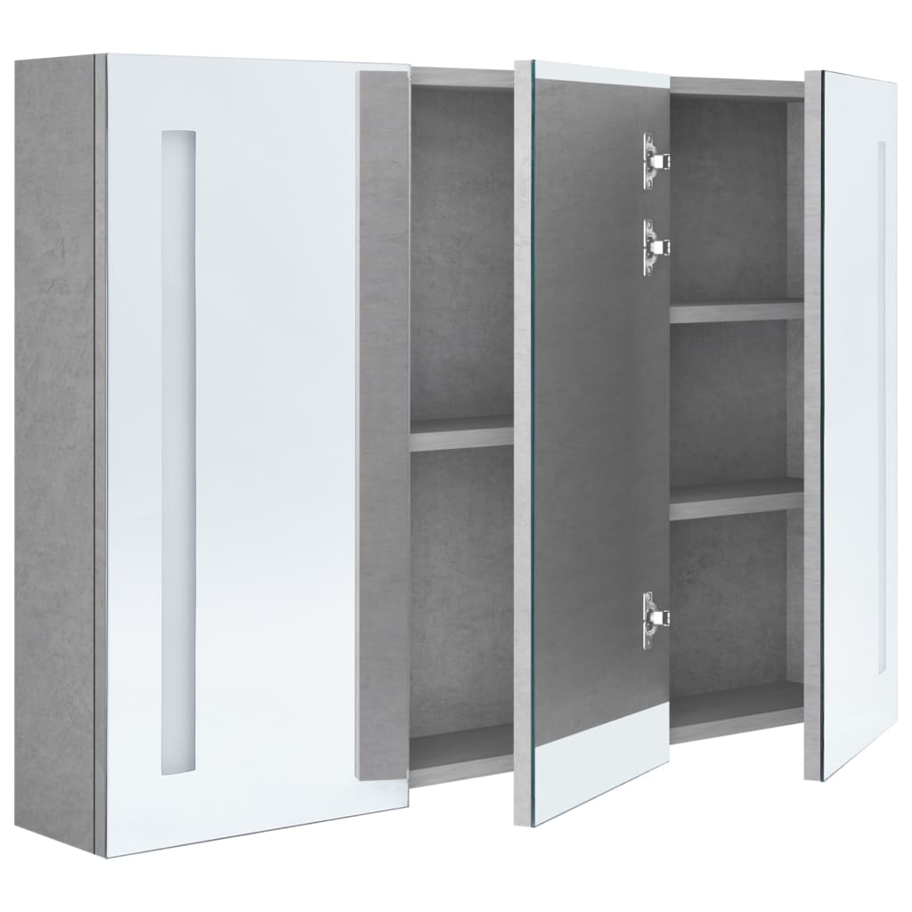 vidaXL Bathroom Cabinet | Concrete grey | MDF with melamine finish, glass mirror