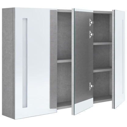 vidaXL Bathroom Cabinet | Concrete grey | MDF with melamine finish, glass mirror