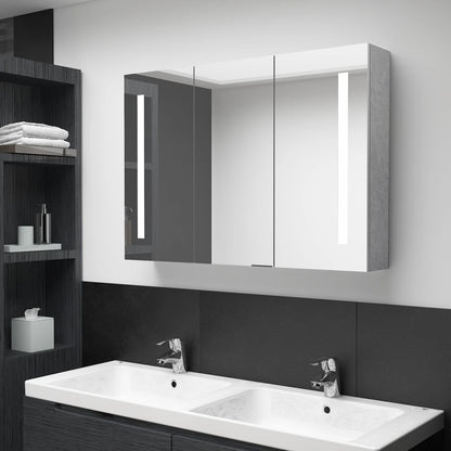 vidaXL Bathroom Cabinet | Concrete grey | MDF with melamine finish, glass mirror