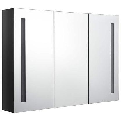 326526 vidaXL LED Bathroom Mirror Cabinet 89x14x62 cm Shining Black