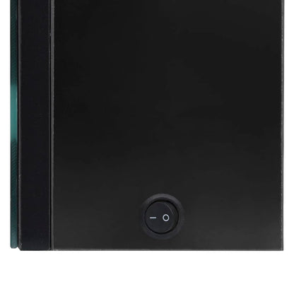 vidaXL Bathroom Cabinet | Shiny Black | MDF Board with Melamine, Glass Mirror