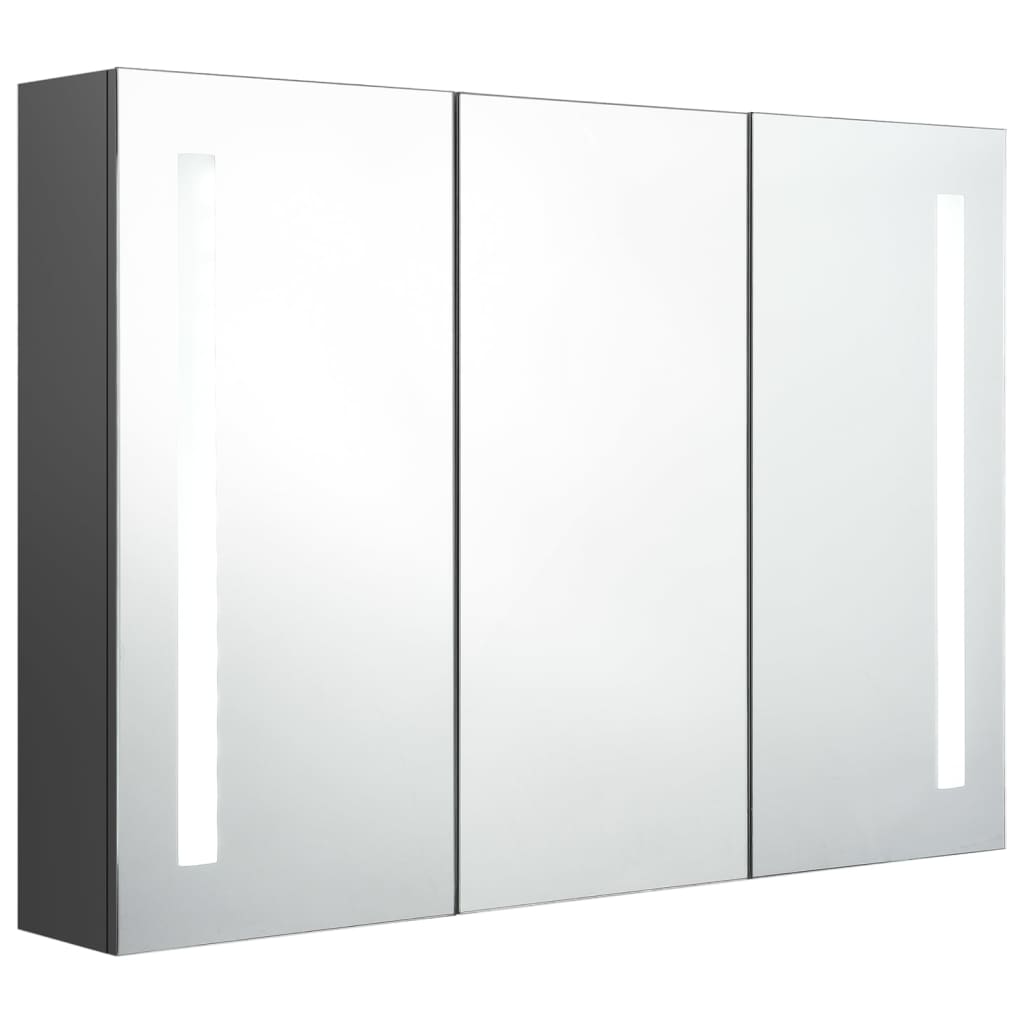vidaXL Bathroom Cabinet | Grey | MDF in melamine finish, glass mirror | Medium