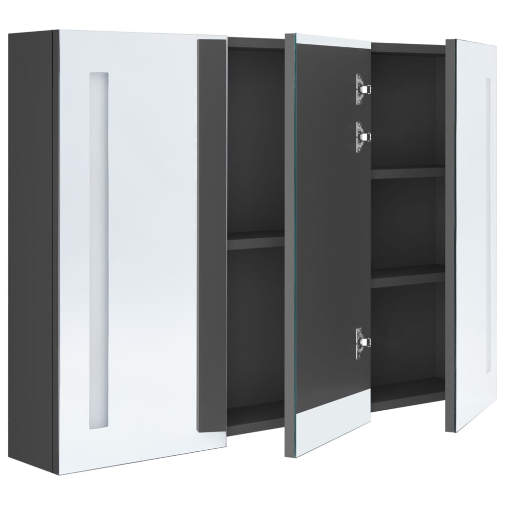 vidaXL Bathroom Cabinet | Grey | MDF in melamine finish, glass mirror | Medium