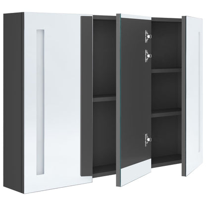 vidaXL Bathroom Cabinet | Grey | MDF in melamine finish, glass mirror | Medium