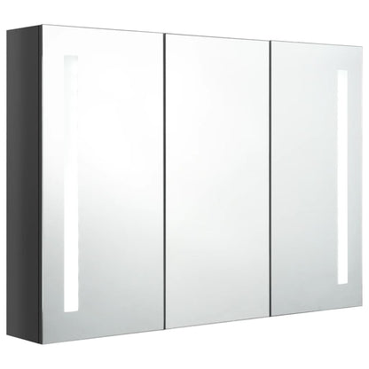 vidaXL Bathroom Cabinet | Shining Grey | MDF with Melamine Finish, Glass Mirror
