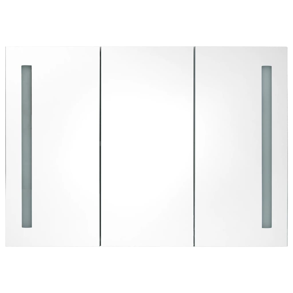vidaXL Bathroom Cabinet | Shining Grey | MDF with Melamine Finish, Glass Mirror