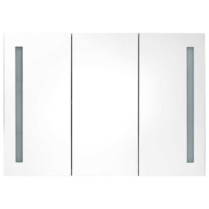 326528 vidaXL LED Bathroom Mirror Cabinet 89x14x62 cm Shining Grey