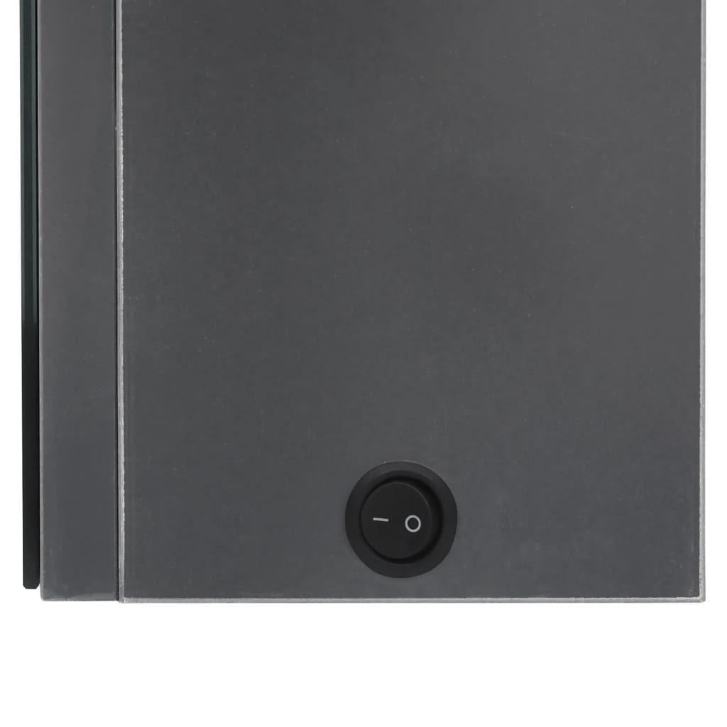 vidaXL Bathroom Cabinet | Shining Grey | MDF with Melamine Finish, Glass Mirror