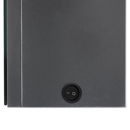 vidaXL Bathroom Cabinet | Shining Grey | MDF with Melamine Finish, Glass Mirror