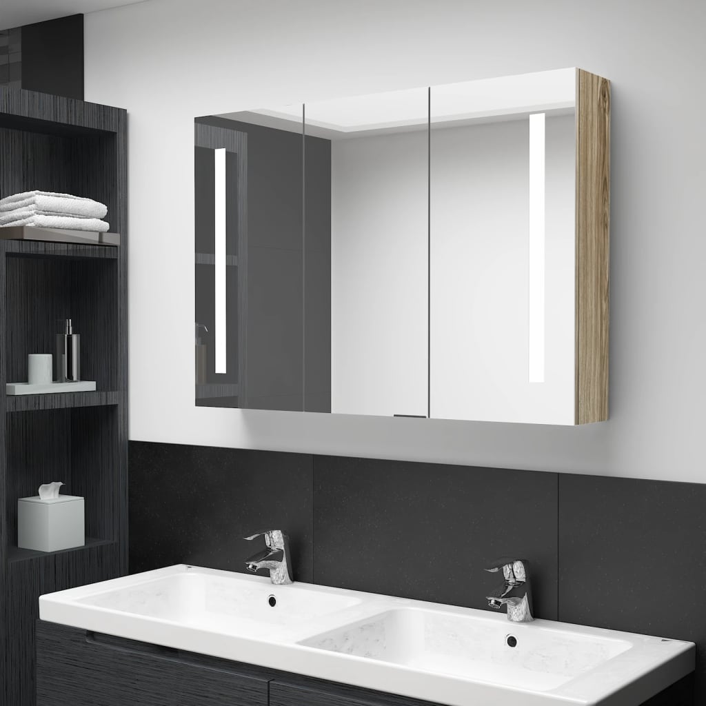 vidaXL Bathroom Cabinet | Oak | MDF with melamine finish | Medium