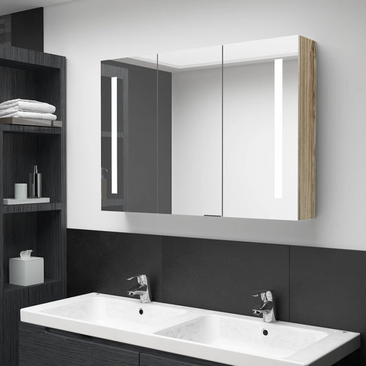 vidaXL Bathroom Cabinet | Oak | MDF with melamine finish | Medium