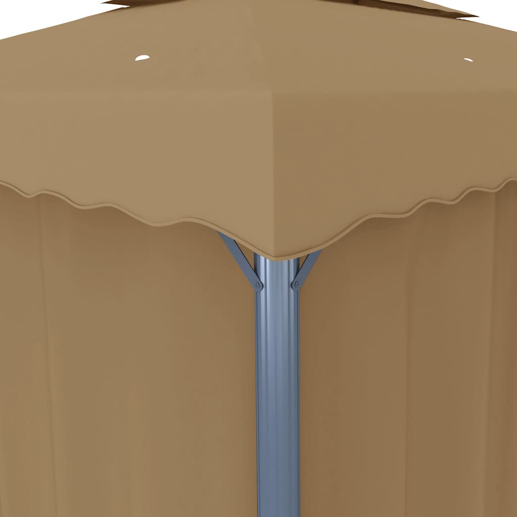 vidaXL Gazebo with Curtain 3x3 m Taupe Aluminium
