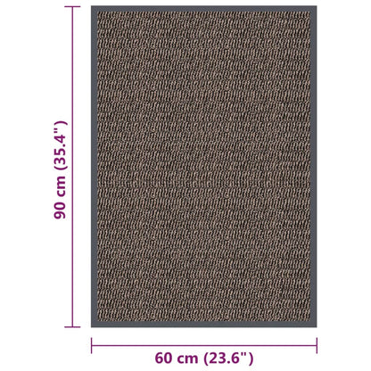 vidaXL Doormat | Dark Brown | Polypropylene, Rubber | 60 x 90 cm | Non-slip