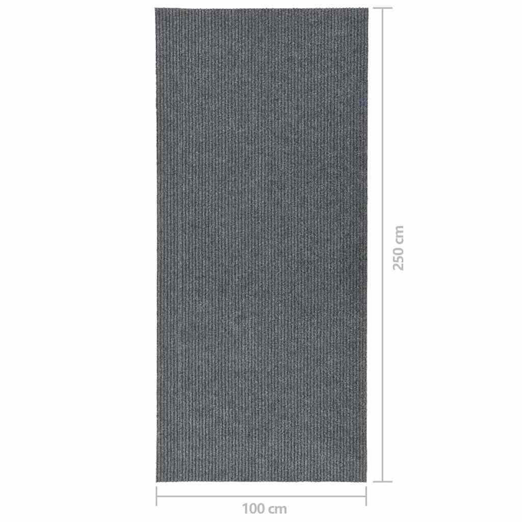 vidaXL Carpet Runner | Grey | 70% Polypropylene, 30% Polyester | 100 x 250 cm