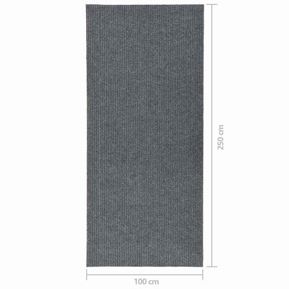 vidaXL Carpet Runner | Grey | 70% Polypropylene, 30% Polyester | 100 x 250 cm