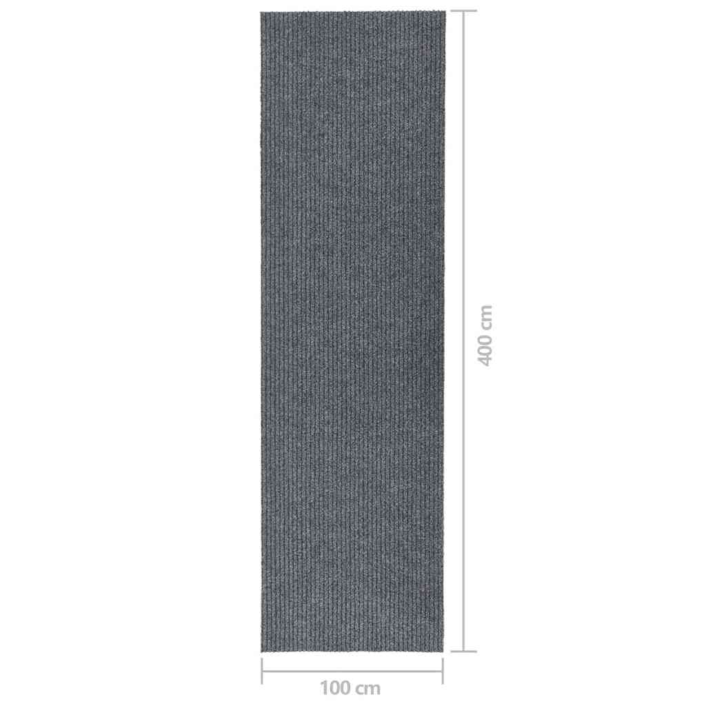 vidaXL Carpet Runner | Grey | 70% Polypropylene, 30% Polyester | 100 x 400 cm