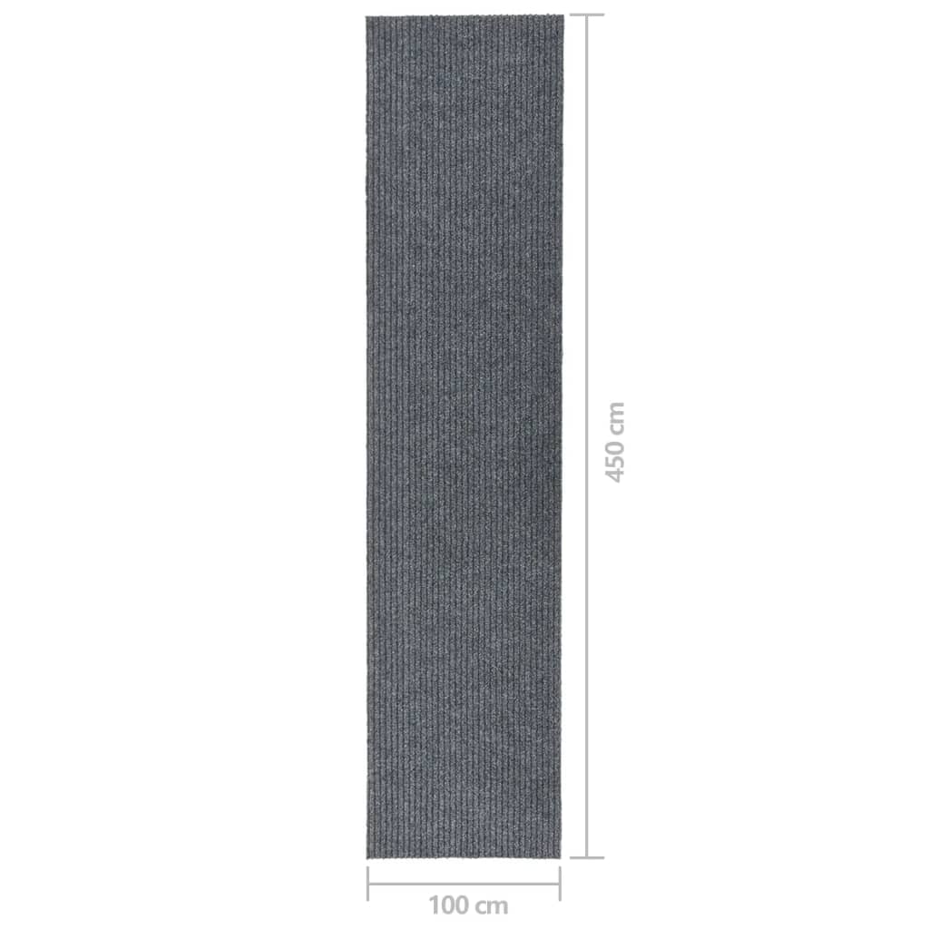 vidaXL Carpet Runner | Grey | 70% Polypropylene, 30% Polyester | 100 x 450 cm