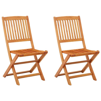 vidaXL Folding Chairs 2 pcs Solid Eucalyptus Wood