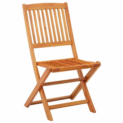 vidaXL Folding Chairs 2 pcs Solid Eucalyptus Wood